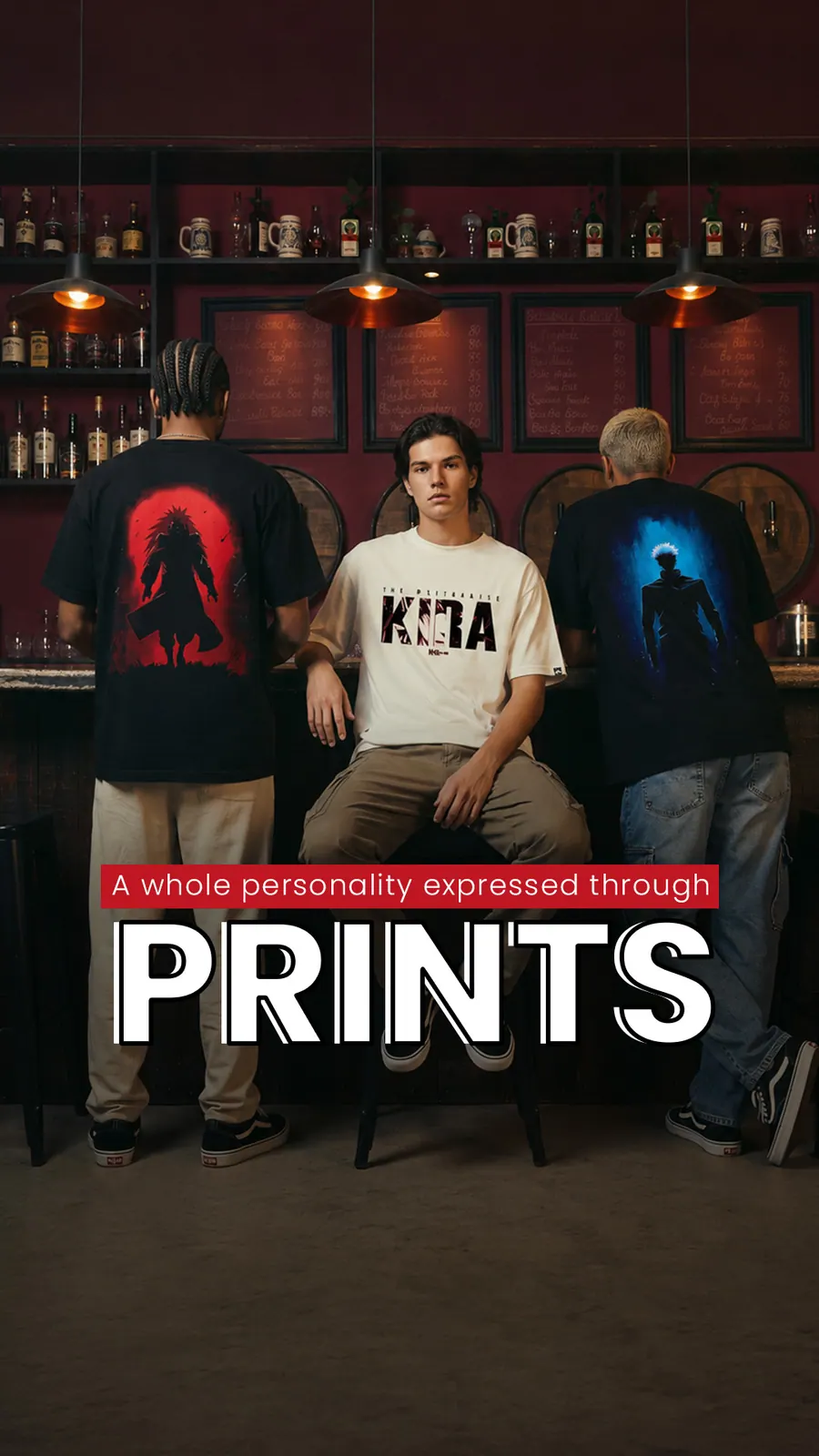 A YAWI Meta ad, Prints: a group of models in YAWI tees.