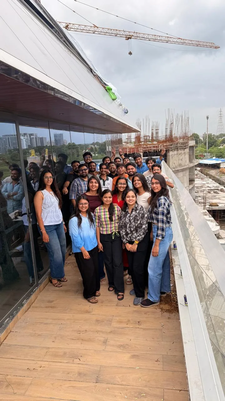 The Infiniqe team together on the office balcony